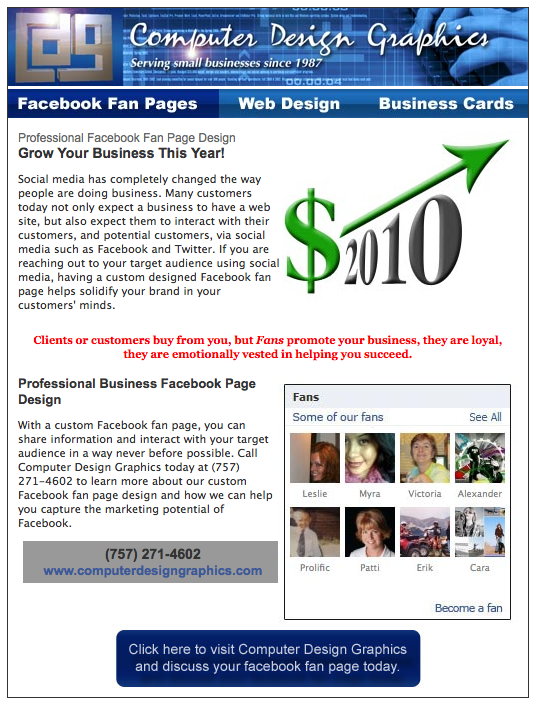 CDG Facebook Fan Page Professional, custom fan pages by CDG
