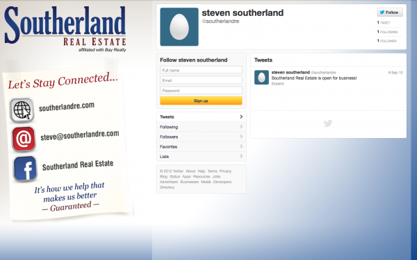 Southerland Real Estate Twitter Background