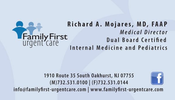 Family First Urgent Care Business Cards