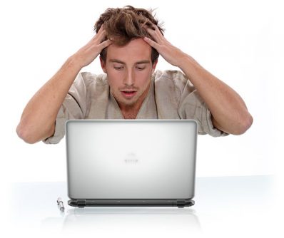 stressed man needs website design help